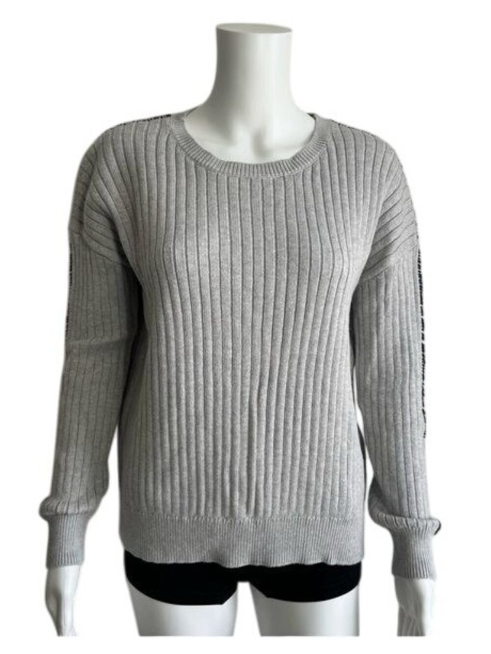 One Grey Day Cotton Cashmere Crew Sweater - S